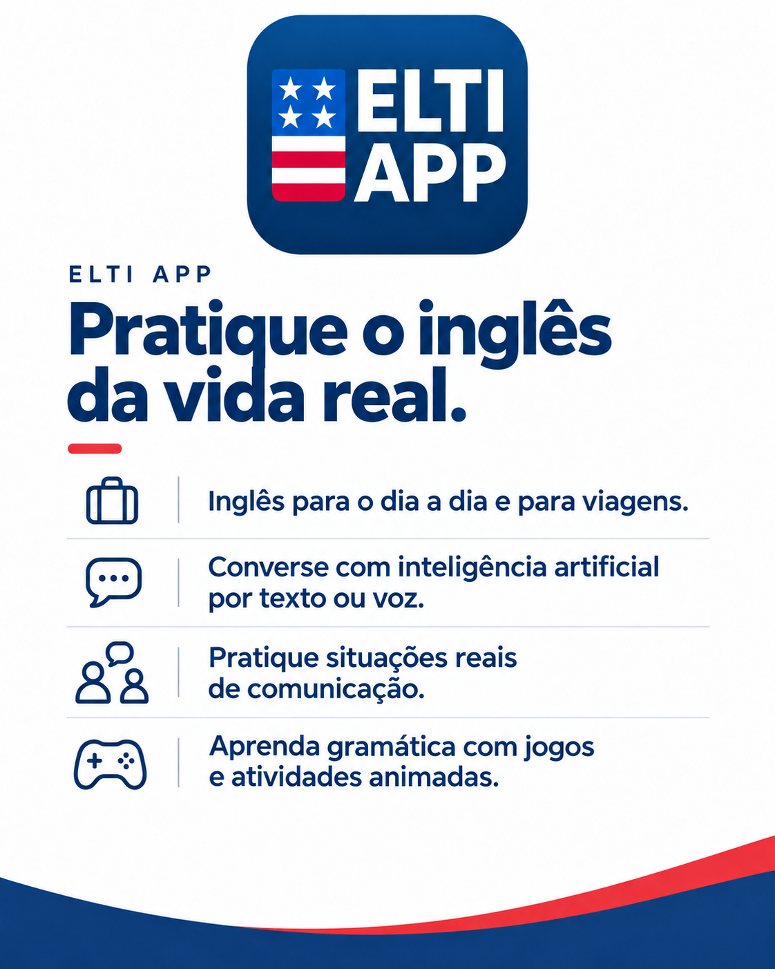 ELTI App — pratique inglês da vida real